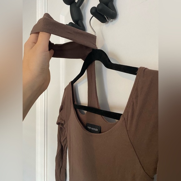 Naked Wardrobe choker midi dress - taupe - Picture 5 of 5